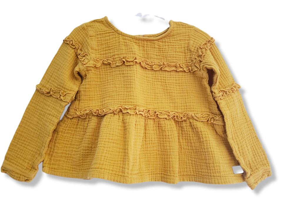 Muslin Girls 4T Mustard 7FAMK Tunic Top
